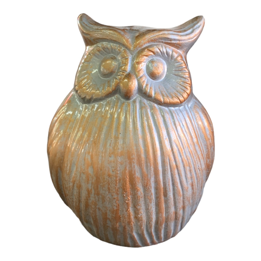 Decor Ornament AC 17x14x10cm Owl-Metallic