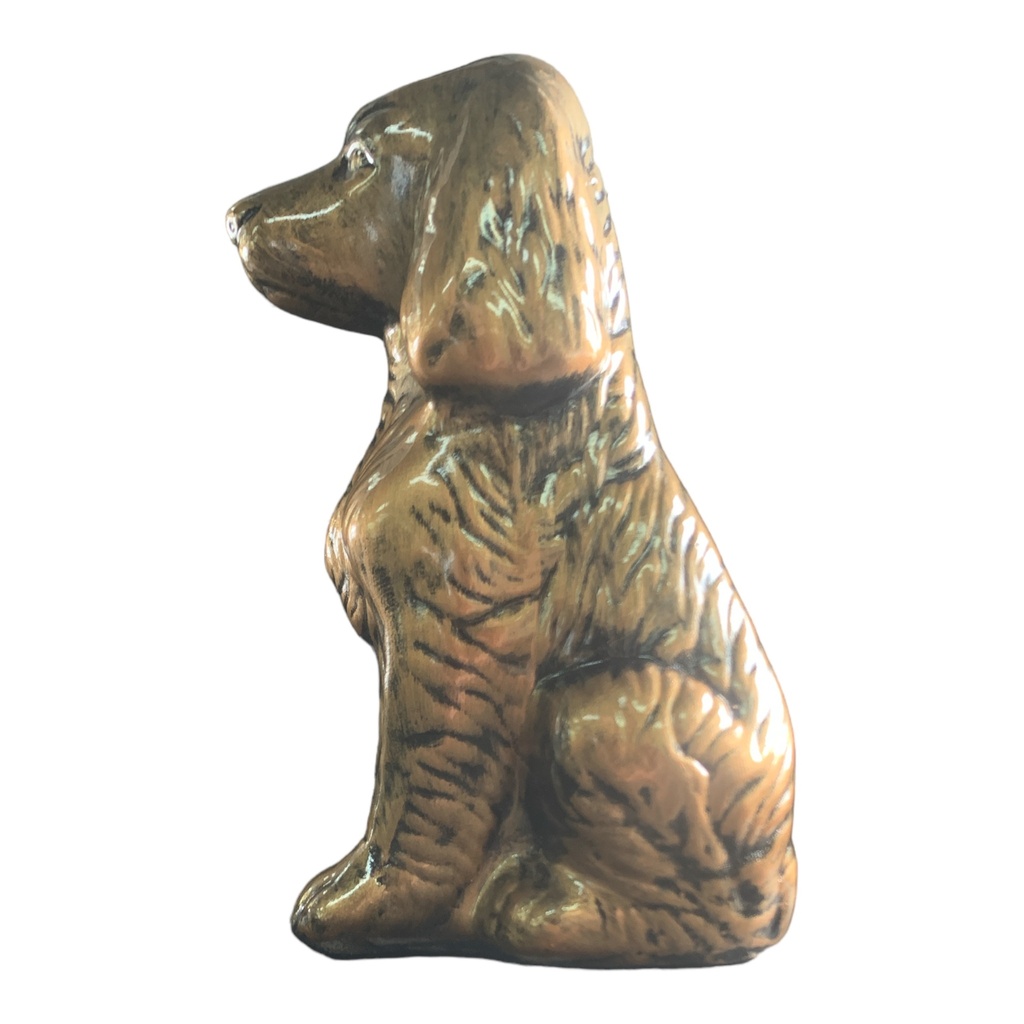 Decor Ornament 28x12x15cm Sitting Dog-Metallic