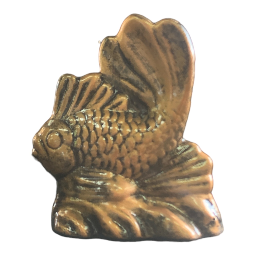 Decor Ornament 14x16x7cm Piranha Fish-Metallic