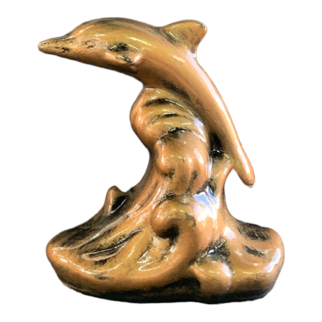 Decor Ornament11x10x5cm Dolphin Jumping-Metallic