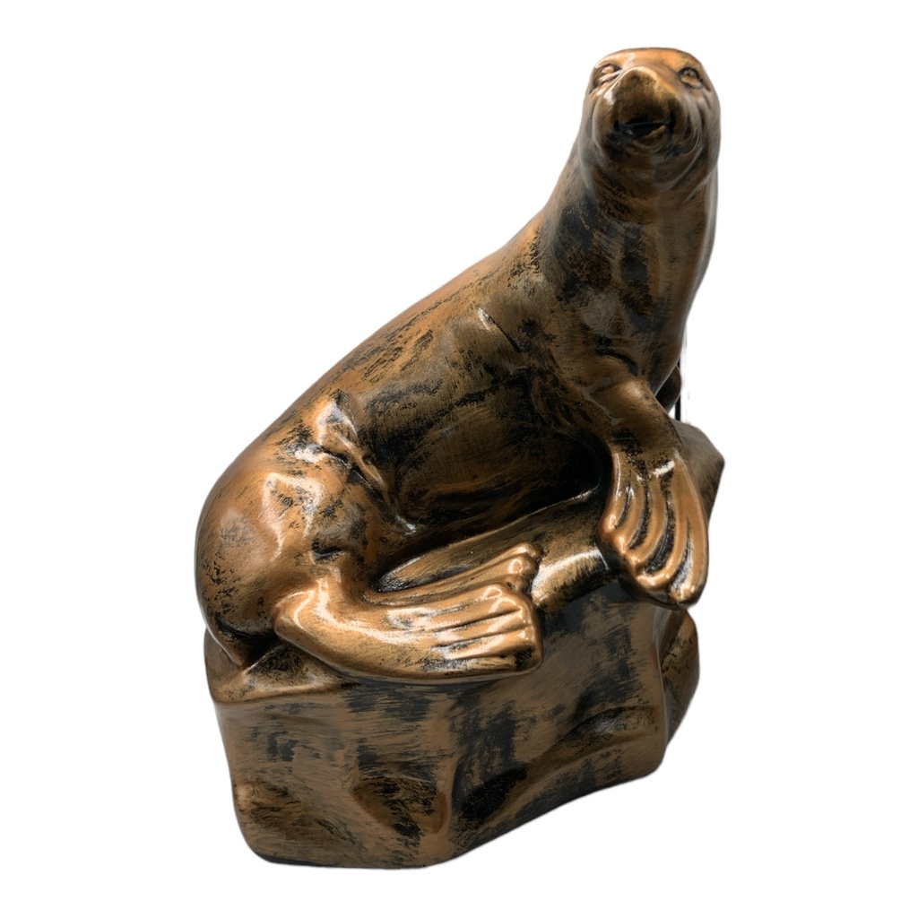 Decor Ornament 46x33x22cm Sea Lions-Metallic