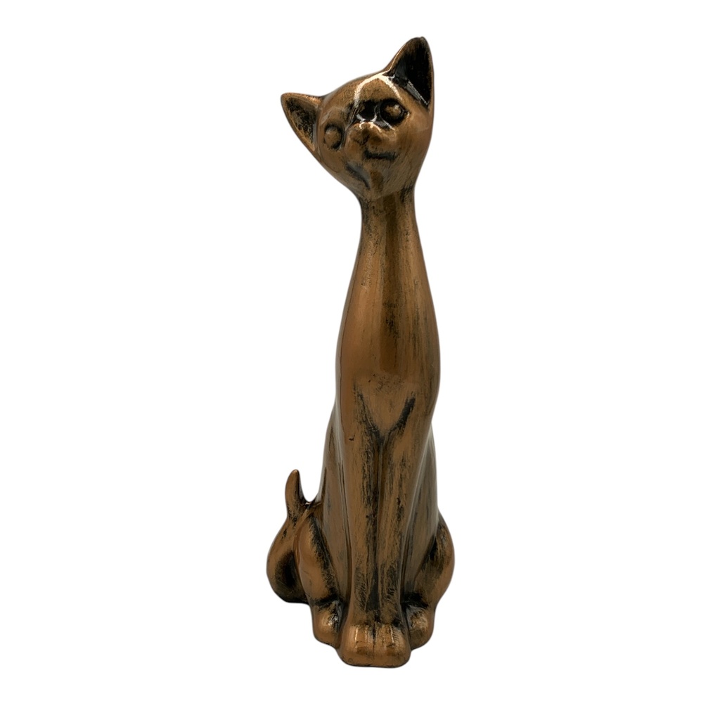 Decor Ornament 33x11x10cm Cat Sitting Large-Metallic