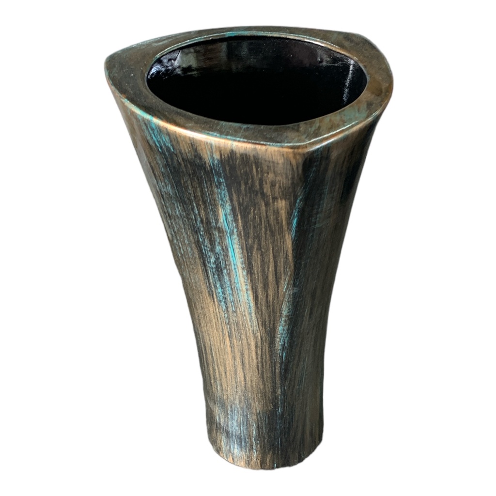 Decor Vase 26x14x16cm Conical-Metallic