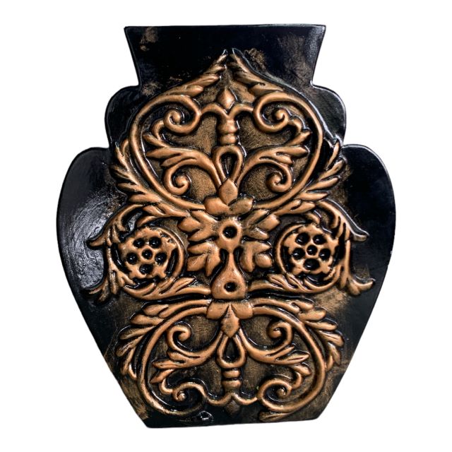 Decor Vase 34x28x10cm Embossed-Metallic