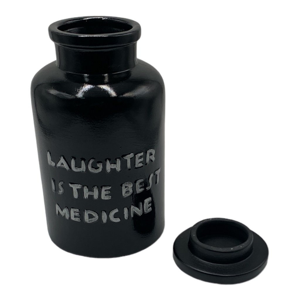 Jar 21x12cm Laughter Is The Best Medicine-Metallic