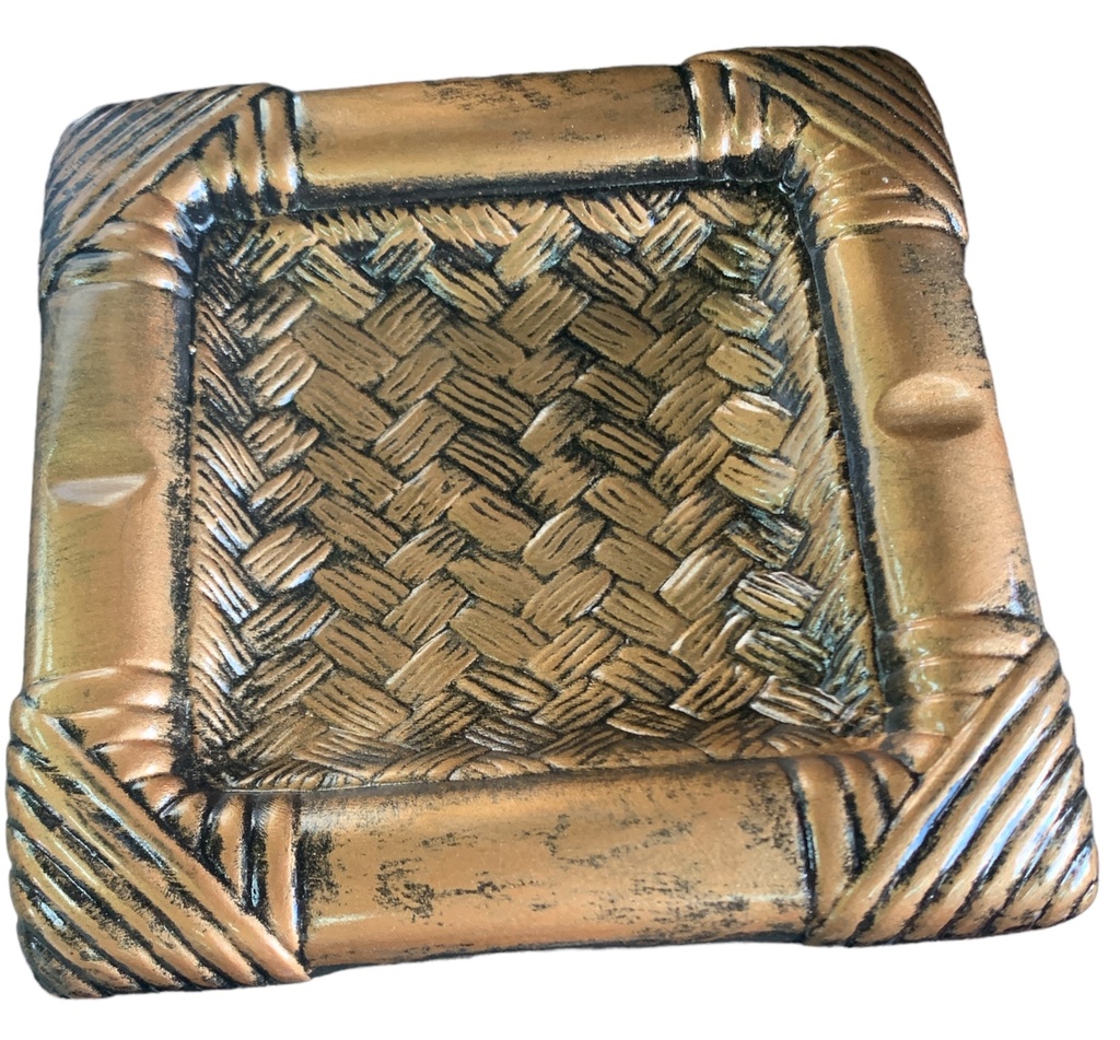 Decor Ornament 20x20cm Ashtray-Metallic