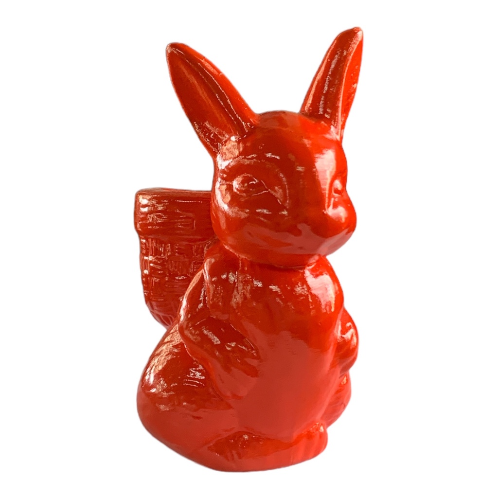 Decor Ornament AC 14x11xcm Bunny With Basket on Back-Base