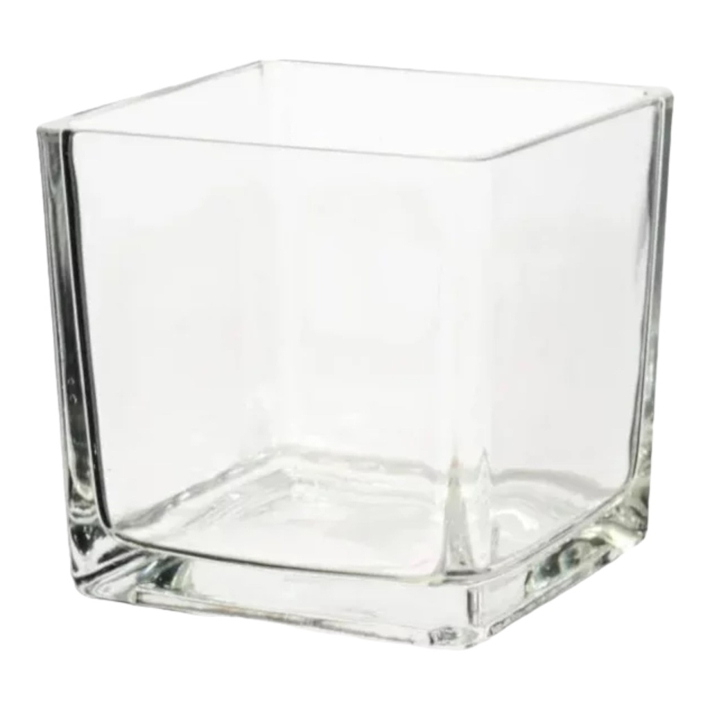 Glass Vase 8x8cm Square Clear VAS8.8FG