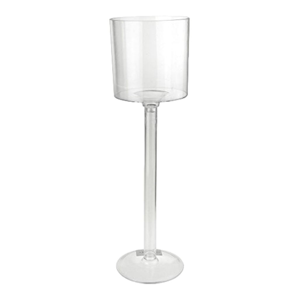 Glass Vase 30x8cm Stemmed Clear VAS830GJ