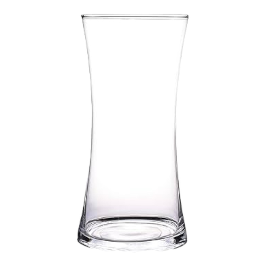 Glass Vase 34x17cm Waisted Clear VAS8235