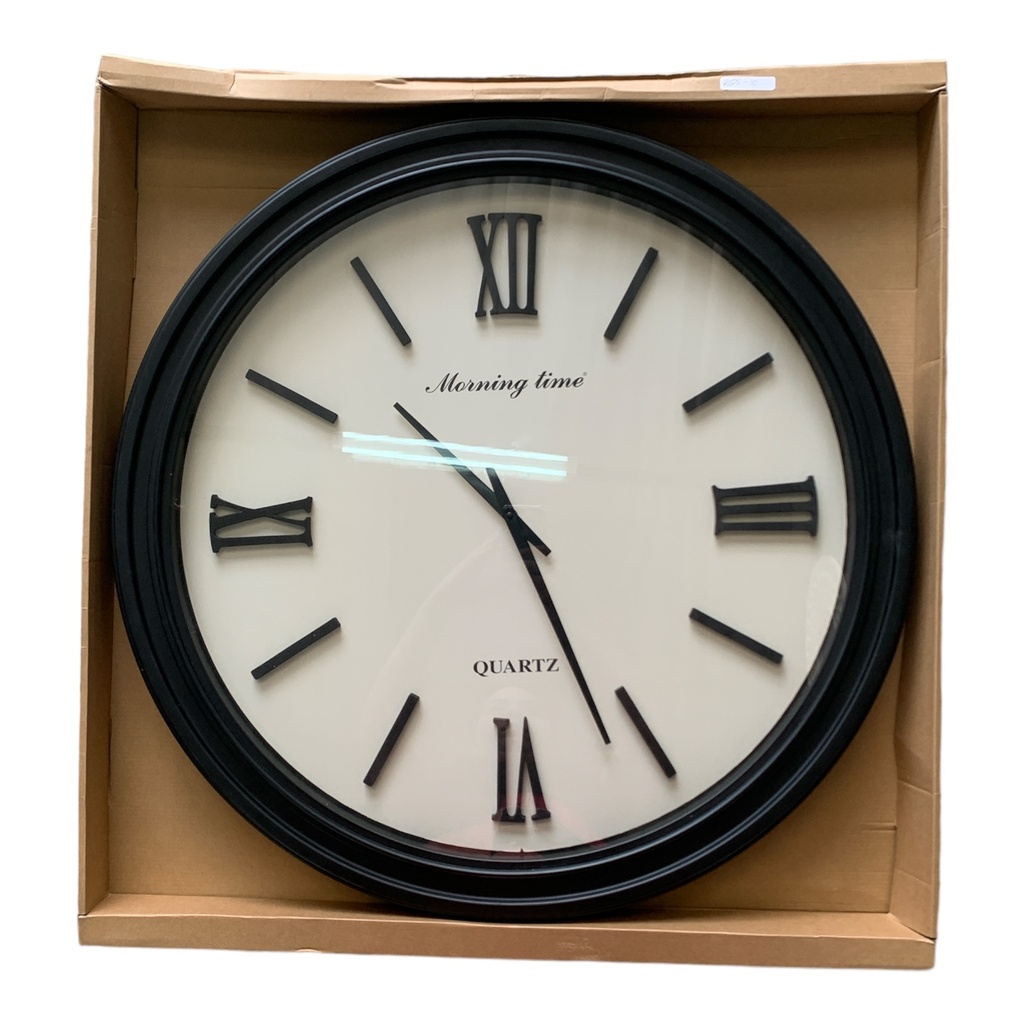 Wall Clock 74x74x6cm Round Roman Black SD855-10