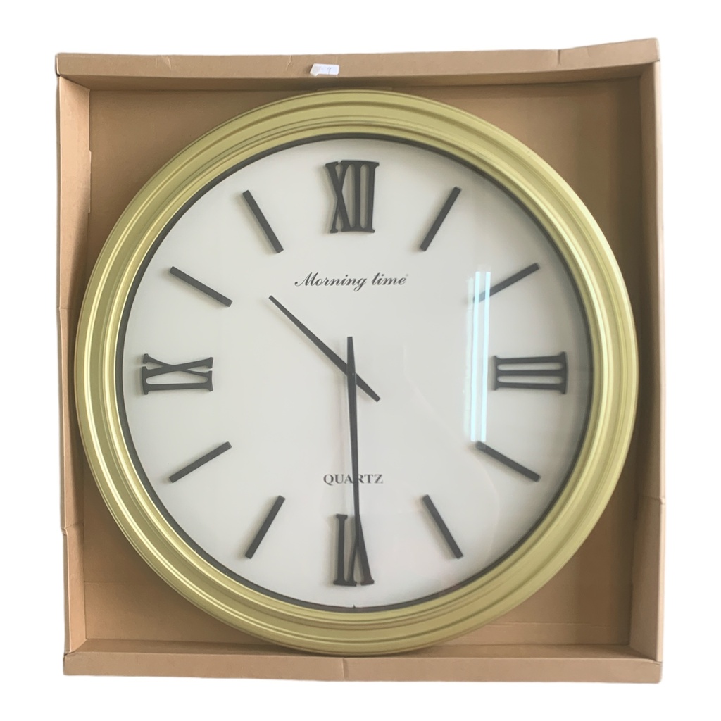 Wall Clock 74x74x6cm Round Roman Gold SD855-9