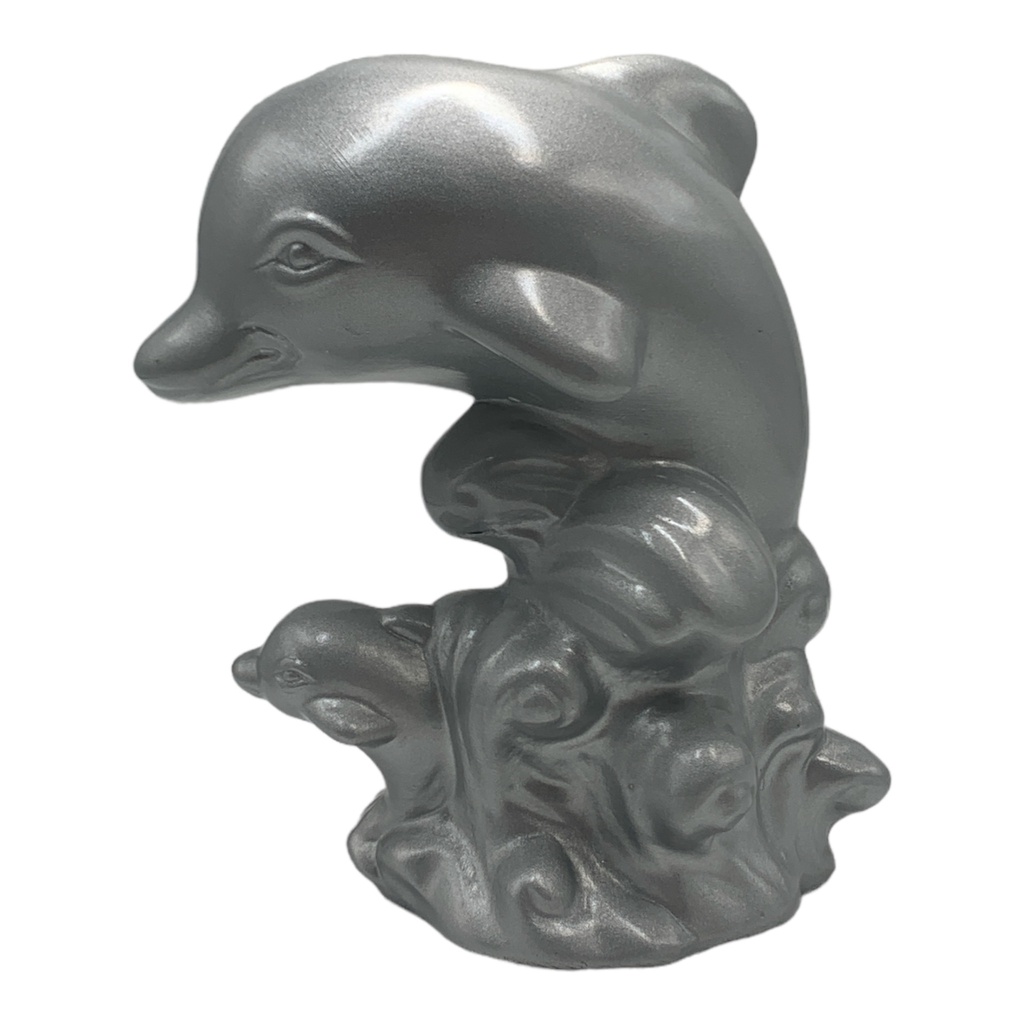 Decor Ornament 23x18x12cm Dolphine-Metallic