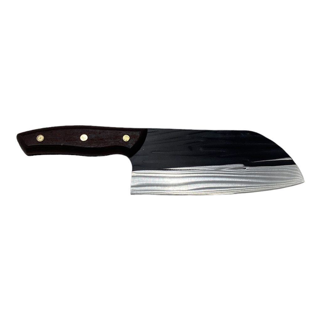 Knife 18x7cm Santuko Stainless Steel Black Blade with Wooden Handle N869090