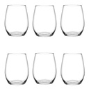 Amber Wine Glass 6pc 570ml Stemless Glass 420725