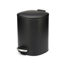 Dustbin 5Lt Pedal Bin Matt Black W/Dome Lid