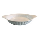 Dish 20x3.5cm Round With Handles Fluted Outer Porcelain ZLF-R002