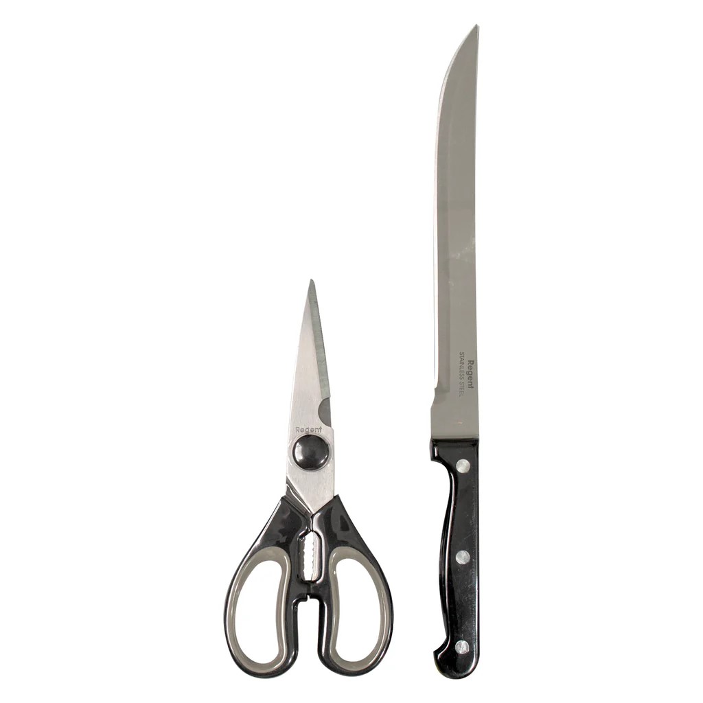 Carving Knife & Scissors 2pc Set (310mm & 195mm) Regent - 21110