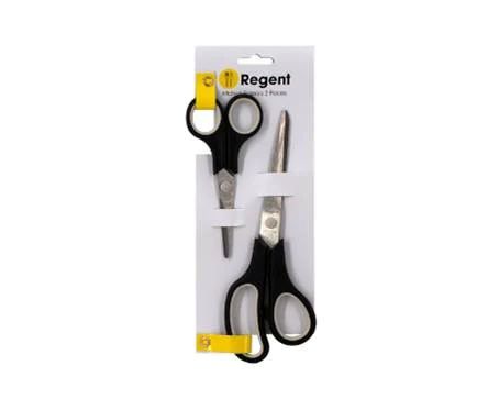 Scissors 2pc Set Black & Grey Regent 14549