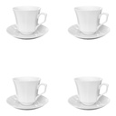 Cup & Saucer 8pc Octa Pattern White CU311x12