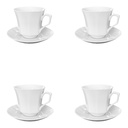 Cup & Saucer 8pc Octa Pattern White CU311x12