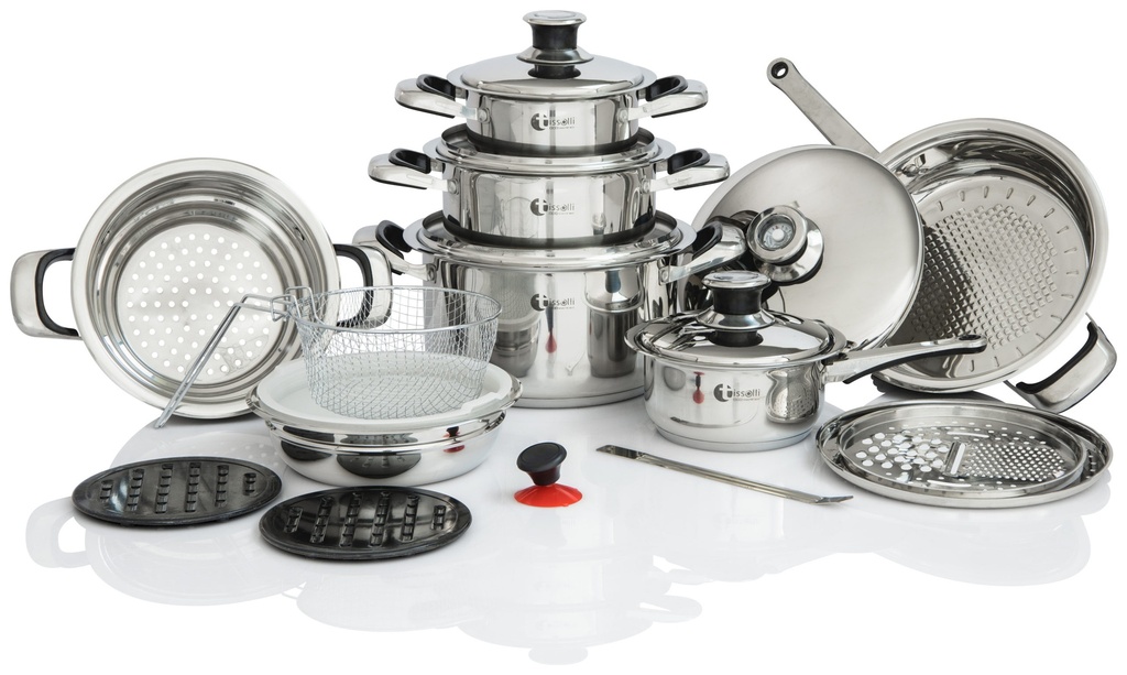 Pot Set 21pc Crown Collection Stainless Steel Tissolli