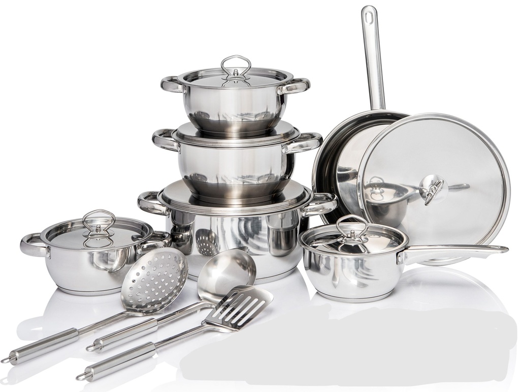 Pot Set 15pc Bekaline Set Stainless Steel Tissolli