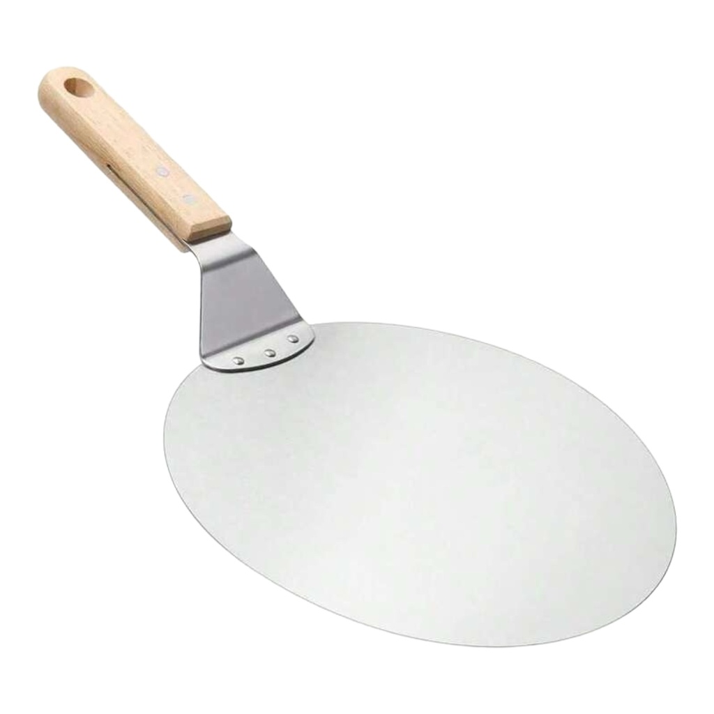 Pizza Shovel 46cm Long Stainless Steel Wooden Handle 25cm Round N44943