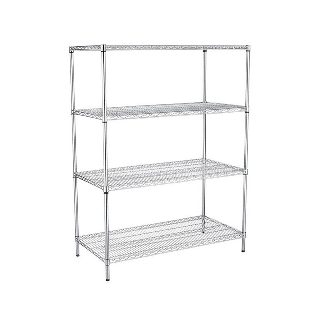 Floor Standing Chrome Shelving, 4 Tier - 1800mm