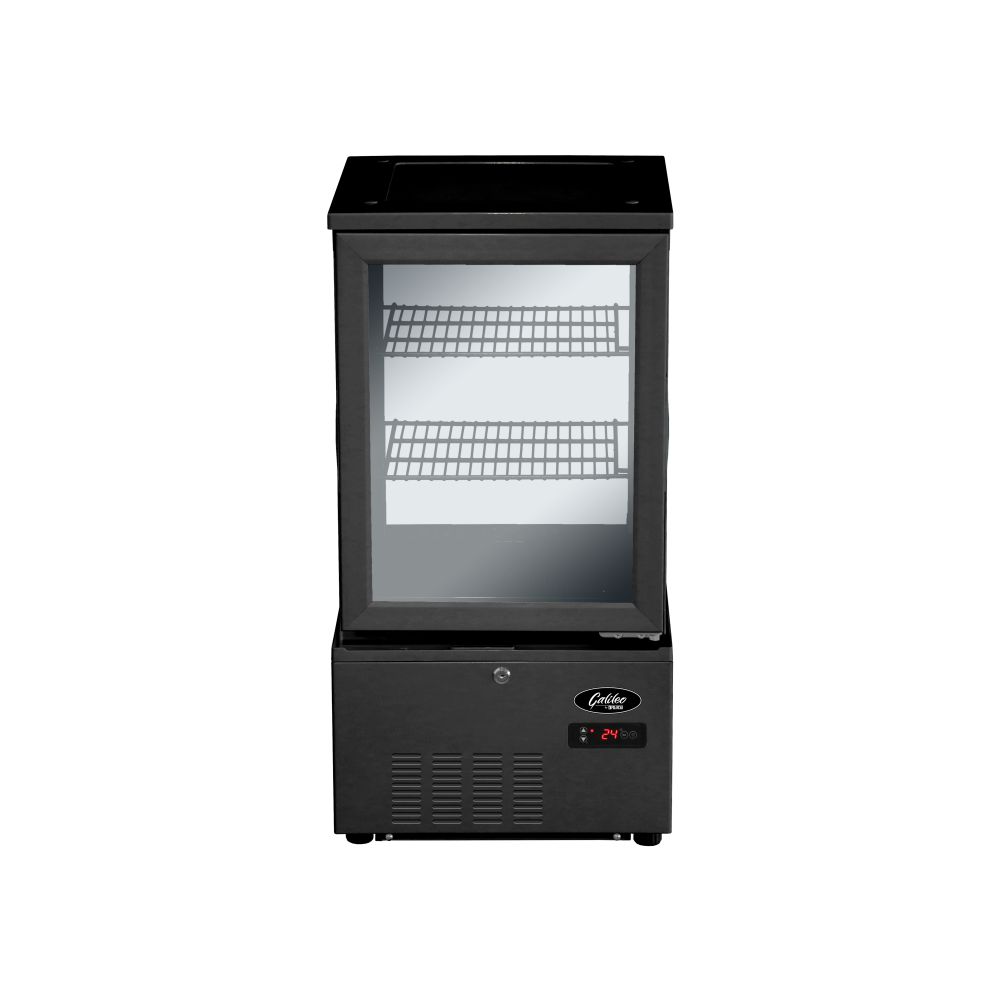 Refrigerated Glass Display Cabinet - 56Lt, Black