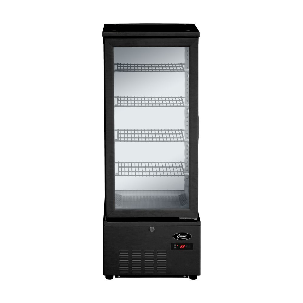 Refrigerated Glass Display Cabinet - 92Lt, Black