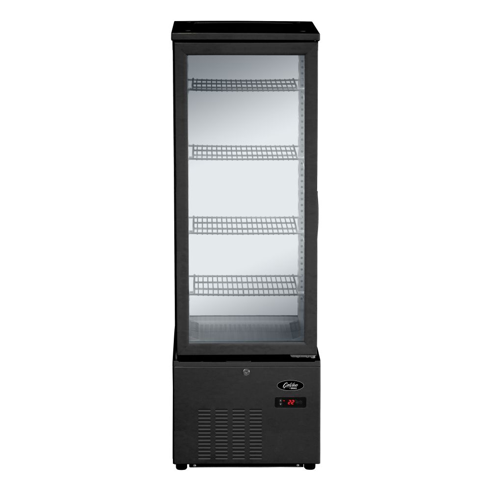 Refrigerated Glass Display Cabinet - 279Lt, Black