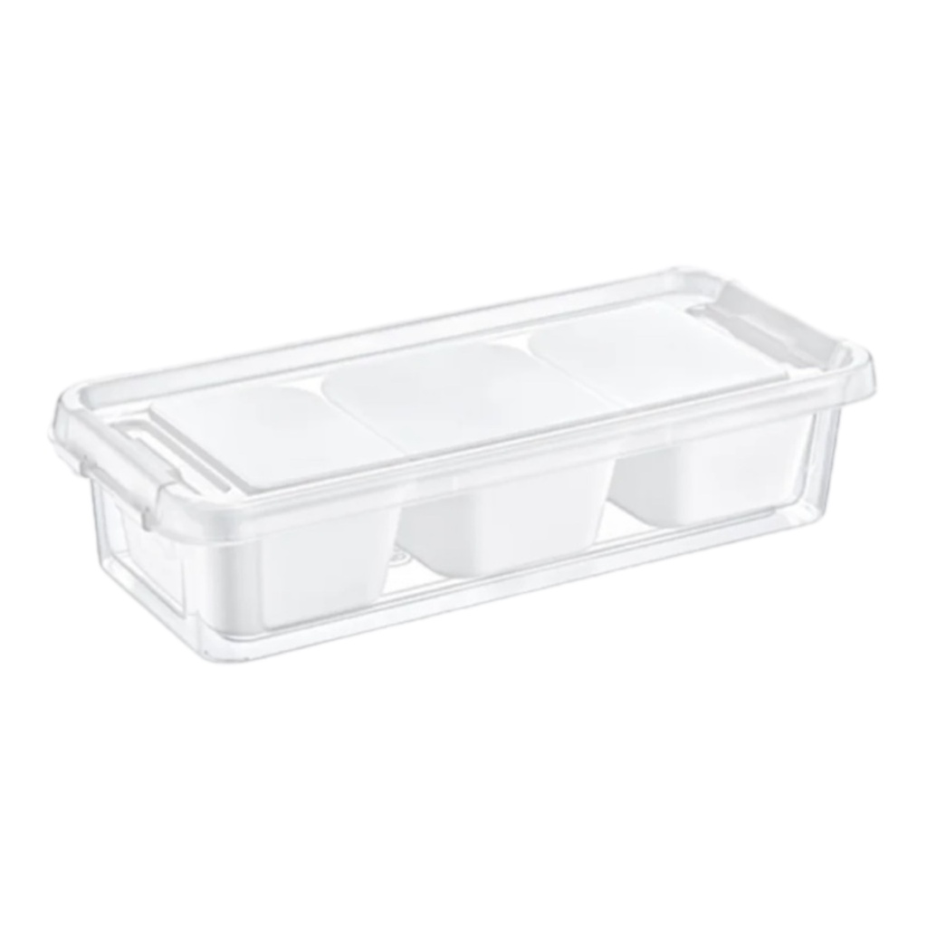 Container 1.8L 11.3x27.3x9cm 3 Compartment Grand Organiser Bpa Free Hobby Life 021065