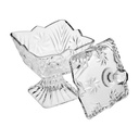 Candy Bowl 10x10x14cm Stella Footed Cut Glass with Lid - 95467