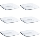 Plate 26x26cm 6pc Square Glass Clear - Tokio 54087