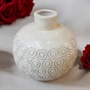 Vase AC 16x7cm Round Bulb Ethnic-Base