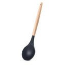 Spoon Solid 31.5cm Silicone With Wooden Handle Assorted Colours