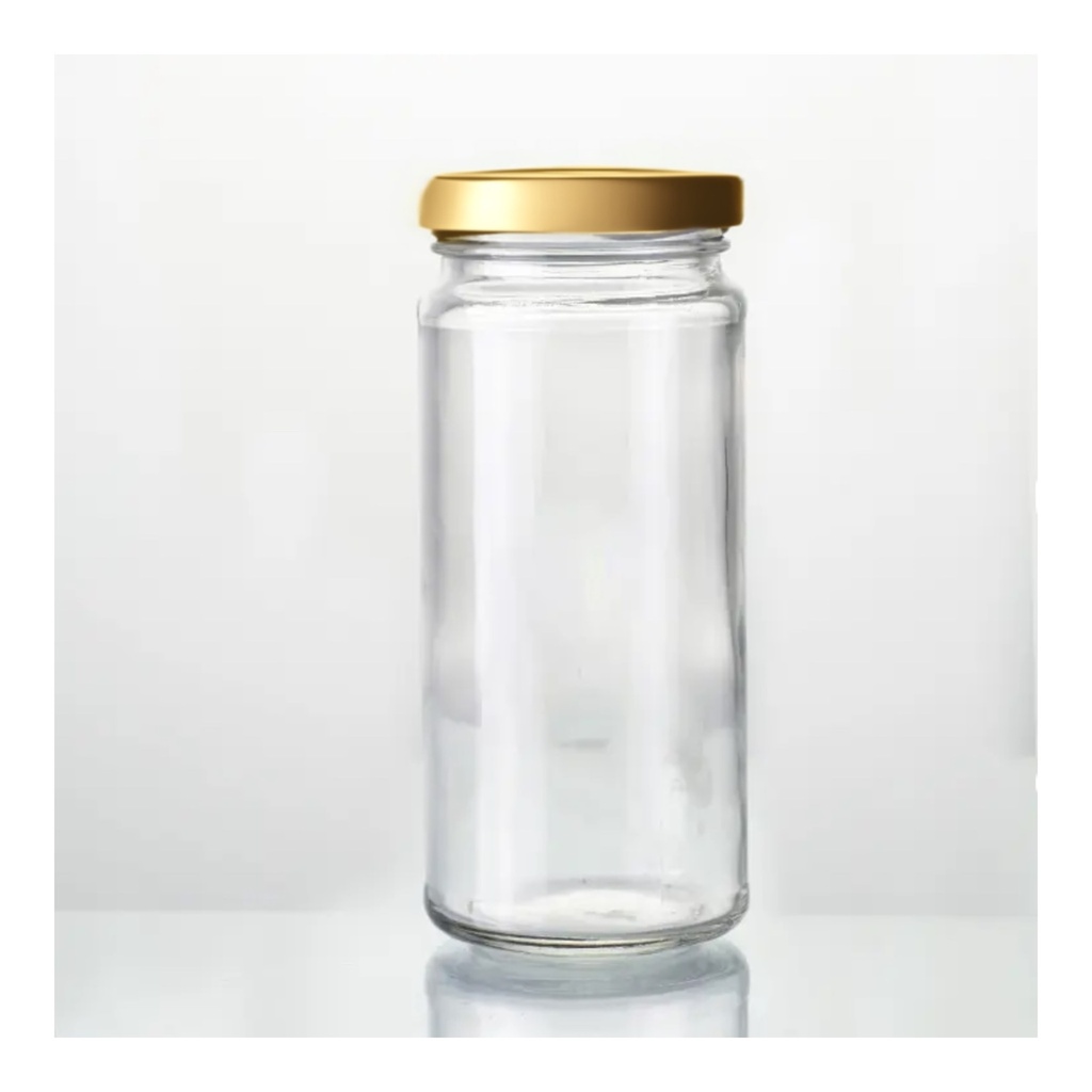 Jar 200ml Honey Glass Round Tall with Lid JAR131