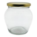 Jar 530ml Honey Glass Belly with Lid JAR141