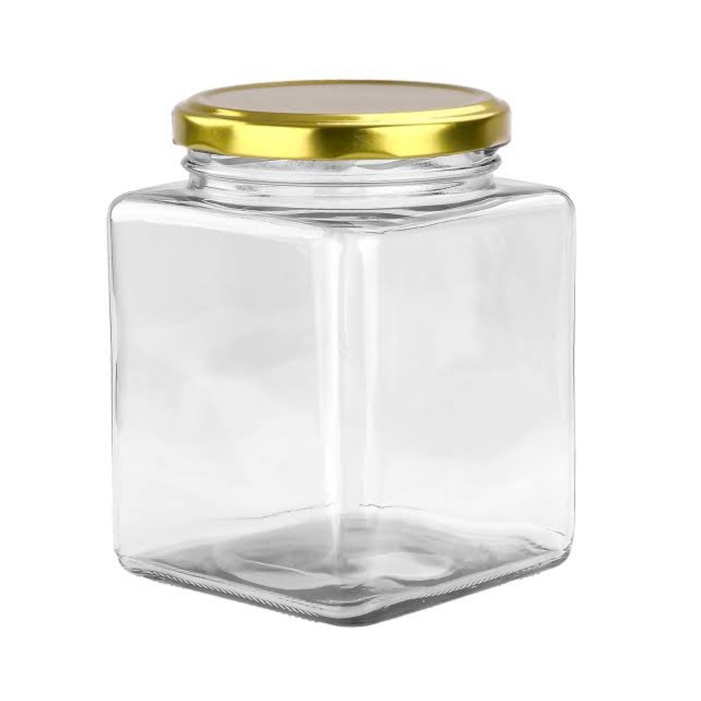 Jar 750ml Honey Glass Square with Lid JAR151