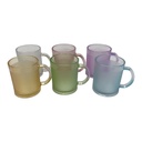 Glass Mug 6pc 250ml Mixed Colours 2023-056