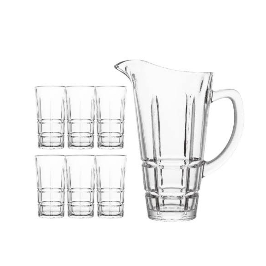 Water Set 7pc Jug With 6 Tumblers Delisoga DSH2041/L7