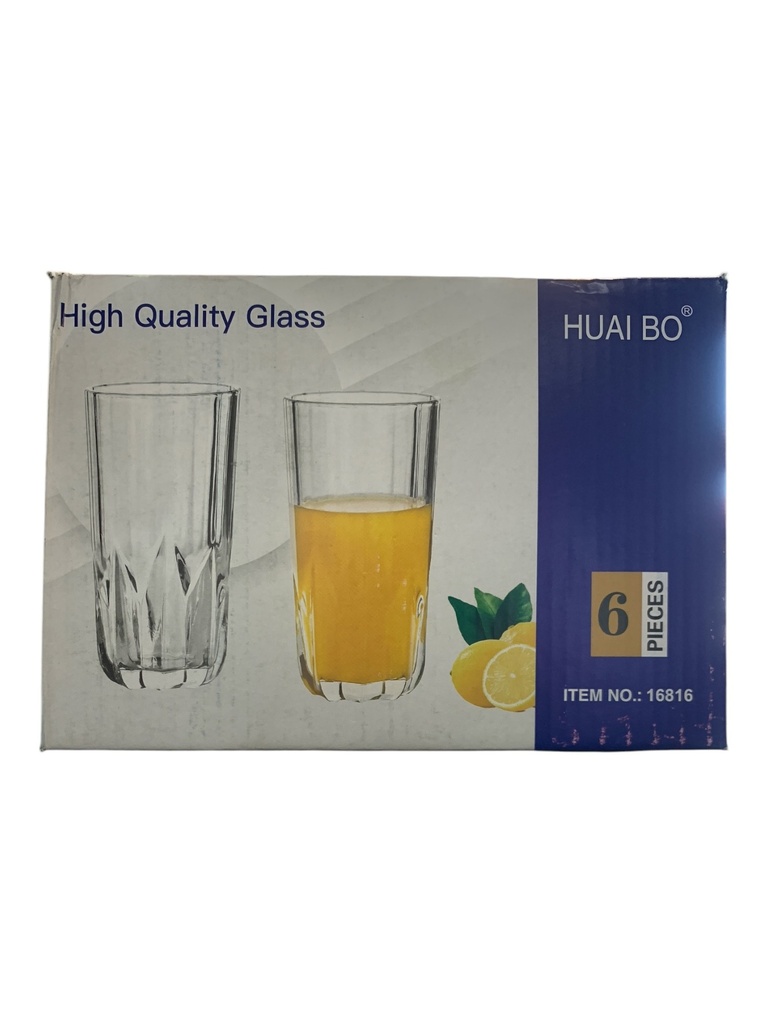 Tumbler 6pc 300ml Glass Huai Bo 16816