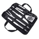 Braai Set 5Pc Set In Black Carry Case - 1Xtong - 1Xlifter - 1Xknife - 1Xmeat Fork - 1Xbrush