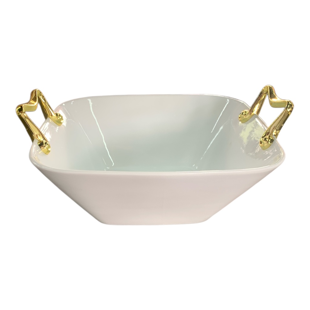 Bowl 30x28x14Cm Porcelain With Gold Handles BJ2408008