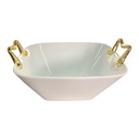 Bowl 30x28x14Cm Porcelain With Gold Handles BJ2408008