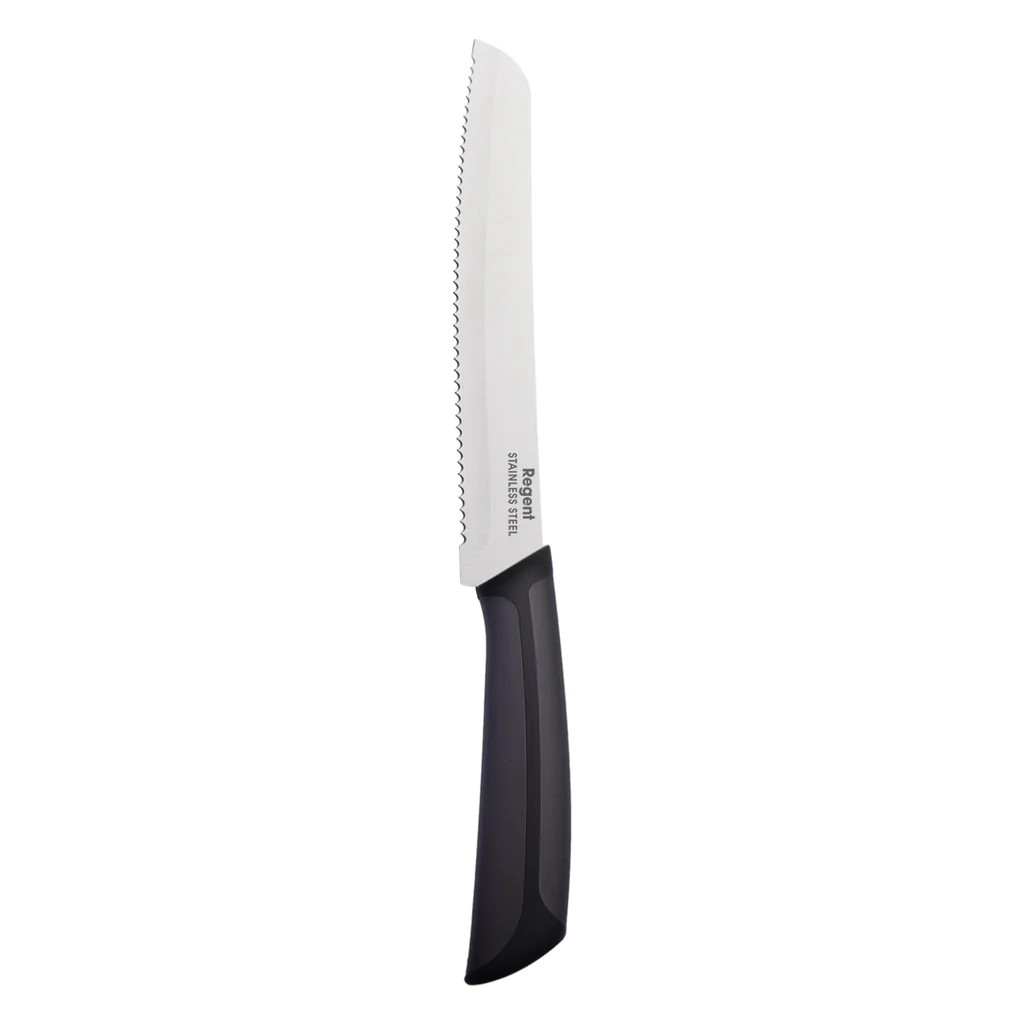 Bread Knife - Black and Grey Handle Regent - (320x30mm) - 12618