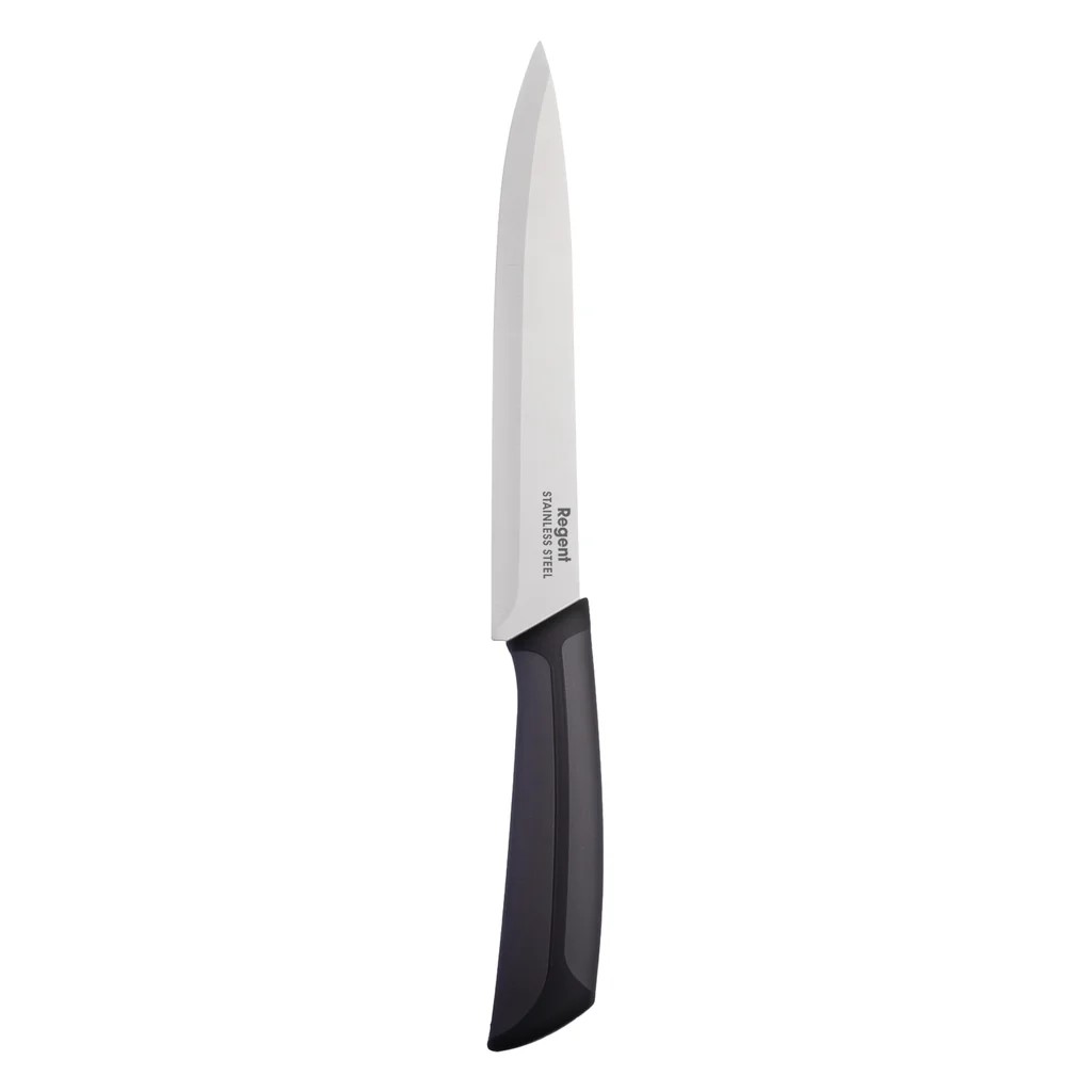 Carving Knife - Black and Grey Handle Regent Kitchen Premium - (320x30mm) - 12617