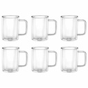 Cup 320cc 6pc Glass Bricks with Handle Line 550005