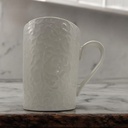 Mug Set 4pc 380ml Embossed White Porcelain Gift Pack - 1138